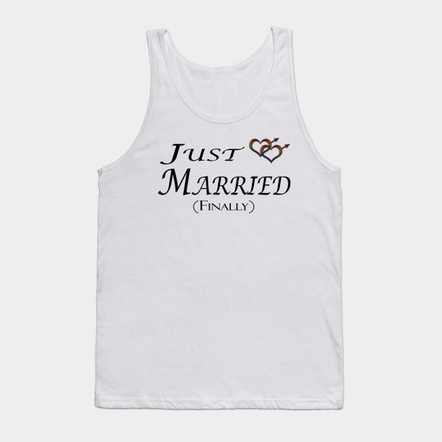 Just Married (Finally) Gay Pride Interlinking Male Gender Symbols Tank Top by LiveLoudGraphics